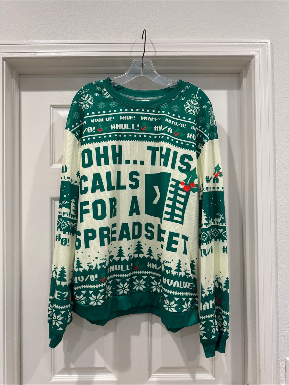 Tech/finance ugly sweater party. Holiday 'oh this calls for a Spreadsheet”